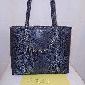 Karl Lagerfeld Grey Faux Snakeskin Tote